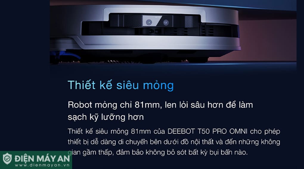 Robot hút bụi lau nhà Ecovacs Deebot T50 Pro Omni Auto Water Kit - Tự động cấp xả nước